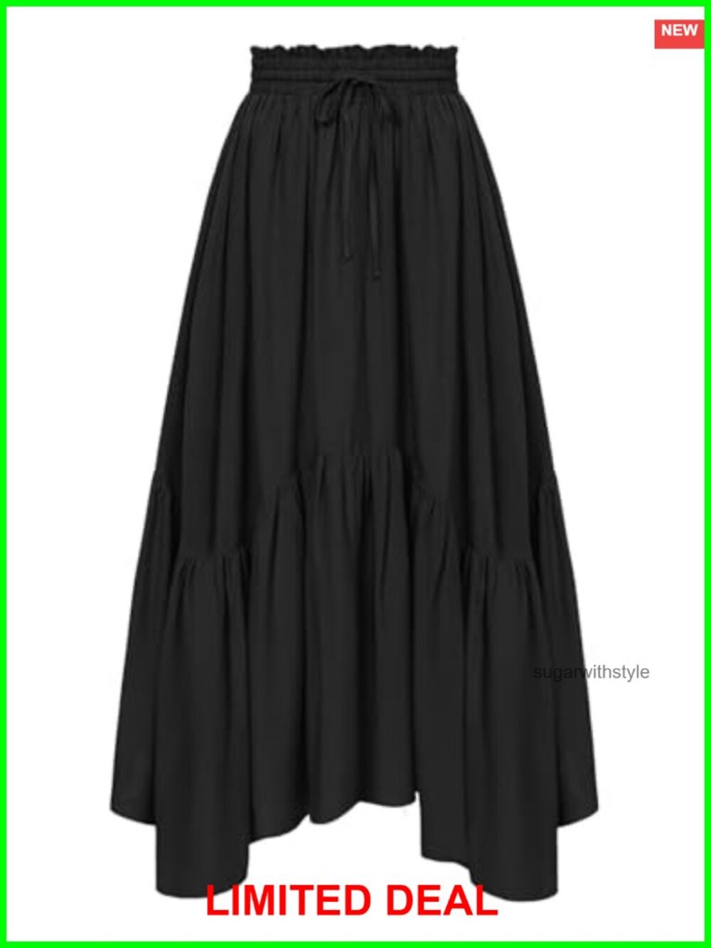 Women's Flowy Maxi Skirt Renaissance Asymmetric High Waist Pockets